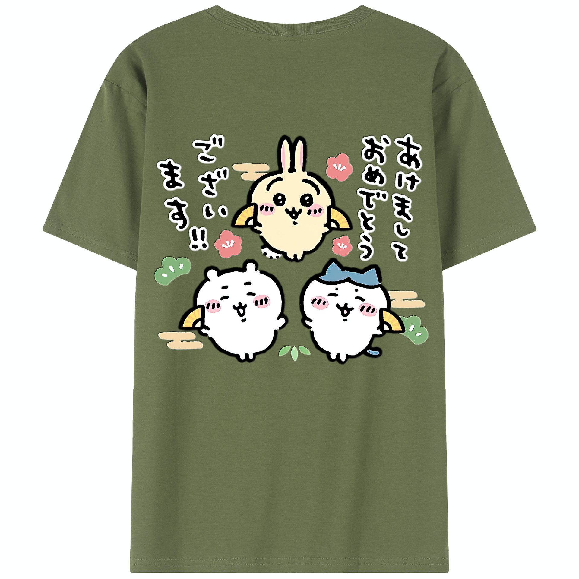 （画像用） ちいかわ ちいかわ Chii-kawa chiikawa 綿100％半袖Tシャツ（背面プリント）